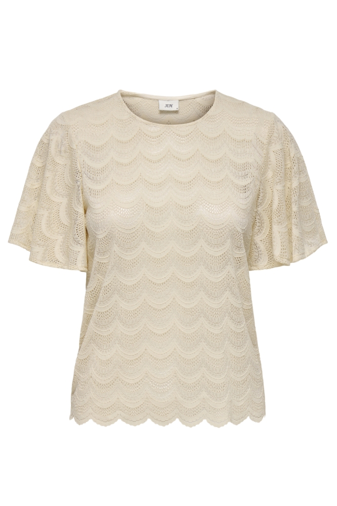 JDYLARNA S/S LACE TOP JRS 15345051 SANDSHELL